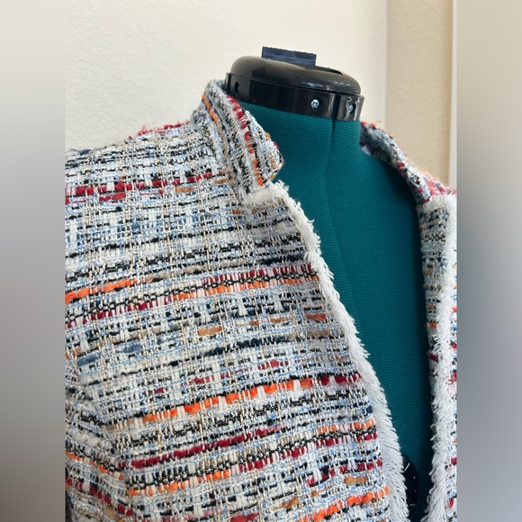 HELENE BERMAN London Multicolor Tweed Boho Classic Elegant Blazer Jacket Sz XL - Picture 3 of 14